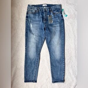 NWT Studio Blue Kenova Distressed Denim Skinny Rolled Jeans Women Size 32
